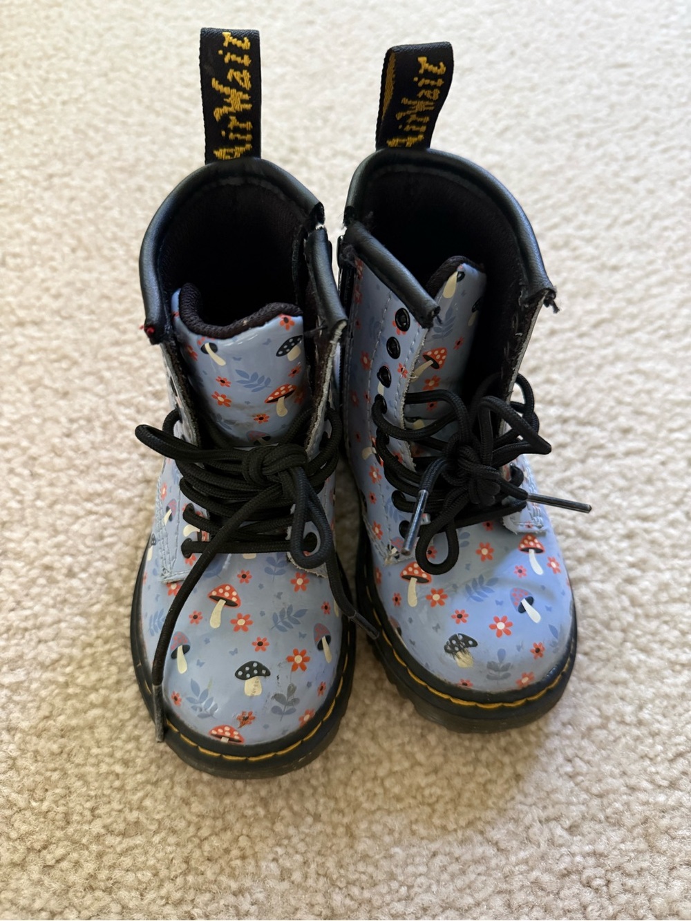 Dr. Martens 1460 T Toddler Boots – Size US 7 (UK 6) – Mushroom Floral Print